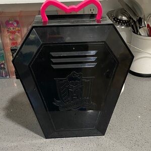 Monster High Black Coffin Case with Pink Handle